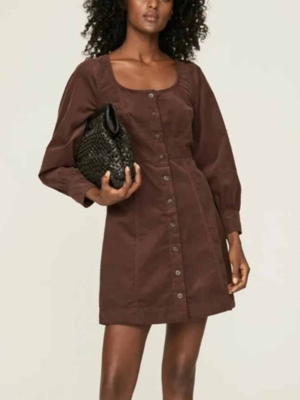 Madewell Olive Esti button up corduroy mini dress altered smaller fits like 00p